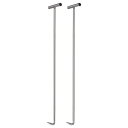 uxcell Tハンドルミート骨抜きフック 880 mm Tフック ステンレス キッチン 肉屋 レストラン バーベキューツール用 シルバー 2個