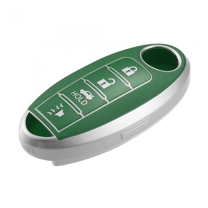 uxcell キーフォブシェルカバーケース 4ボタン nis sanに対応 Altimaに対応 2007-2020 フレキシブル TPU ミドリ キーレスエントリーキーフォブプロテクター