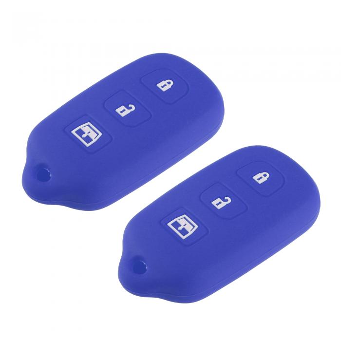 uxcell キーフォブケースカバー リモートキーケースプロテクター Toy otaに対応 4Runnerに対応 1999-2009 4ボタン 耐久性 シリコーン ブルー 2個