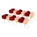 uxcell アクリルフラワーベース 40 cm 長方形 花のセンターピース ダイニングテーブル用 アクリルフラワーホルダー 結婚式 パーティー 家の装飾用 ク...
