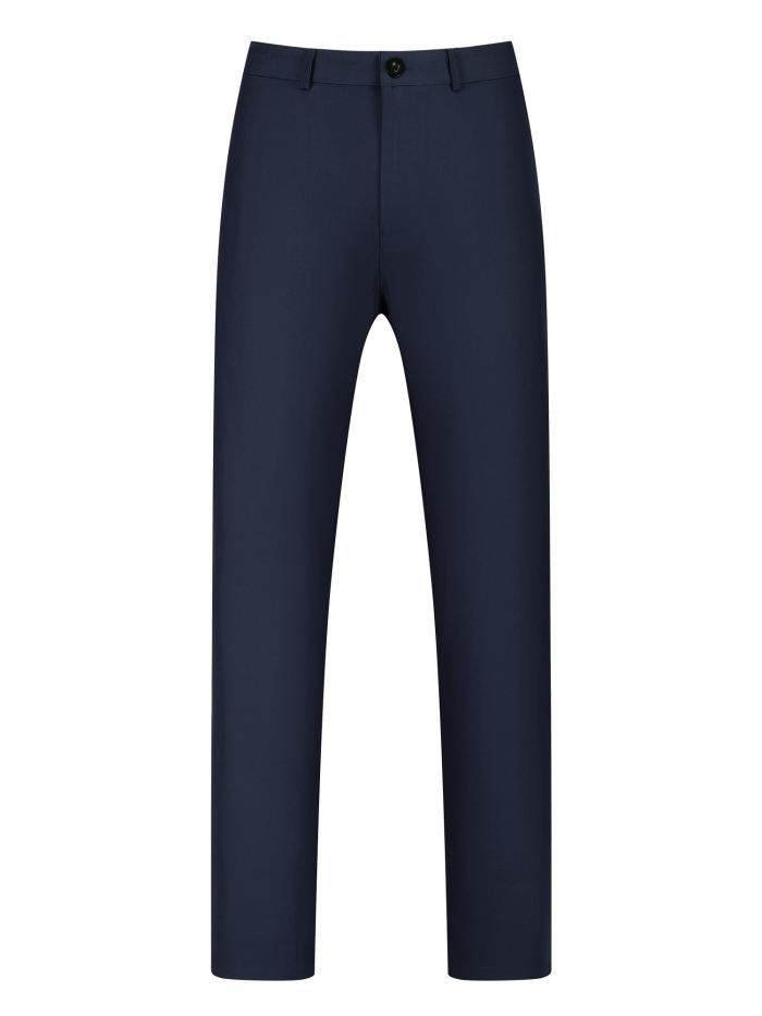 Lars Amadeus ロングパンツ ビッグアンドトール フラットフロント ビジネス オフィス チノパンツ ドレスパンツ メンズ ネイビーブルー 42