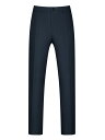 Lars Amadeus ロングパンツ 大きいサイズ 無地 フラットフロント ワーク オフィス ビジネス ドレスパンツ メンズ ネイビーブルー XL