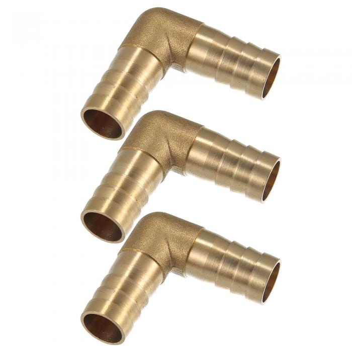 X AUTOHAUX カーバーブホース継手 L型 2ウェイ コネクタ ジョイナー 空気 水 燃料 ガス用 14 mm 真鍮 3個(2)