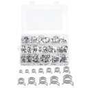 uxcell バネバンド式アクション 6-25 mm 12サイズ 燃料/シリコン真空ホース パイプ クランプ 低圧エアクリップクランプ 品揃えキット 140個