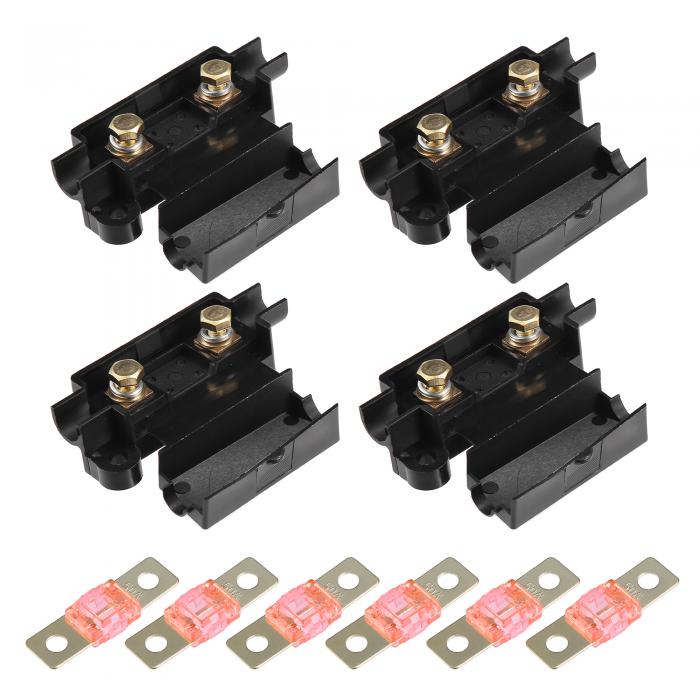 uxcell 50Aヒューズ 電気保護ヒューズ インラインホルダ付き カーオーディオビデオステレオ用 ブラック 10個