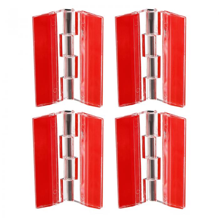 uxcell アクリルヒンジ 45x34 mm 自己接着 クリアヒンジ ステンレスシャフト付き 連続ピアノヒンジ キ..