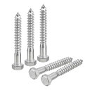 uxcell 六角ラグネジボルト 304ステンレス鋼 部分ネジ 木ネジ 20個 10 mm x 76 mm