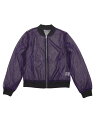 Allegra K ボンバージャケット 長袖 シースルー ジップアップコート スタンドカラー シアー メッシュ レディース パープル XL