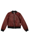 Allegra K ボンバージャケット 長袖 シースルー ジップアップコート スタンドカラー シアー メッシュ レディース レッド M