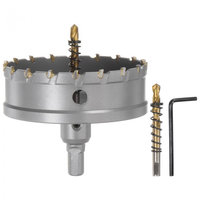 uxcell メタルホールソー TCT超硬カッター 100 mm直径 ステンレス鋼 金属 アルミニウム合金 銅 真鍮 プラスチック用 エキストラセンタービット付き