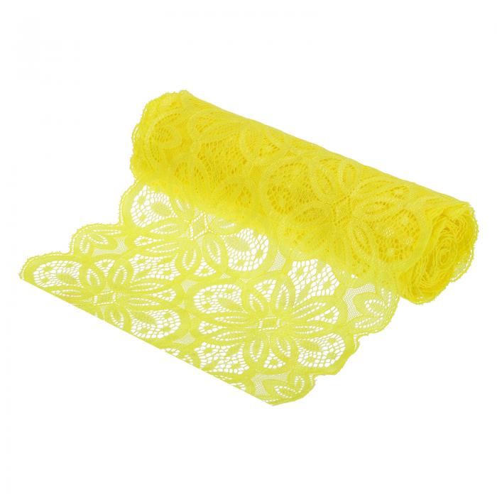 uxcell レースリボン 5ヤード 178 mm レースフラワートリム クラフト ギフト ラッパー ヘッドバンド 結婚式用 イエロー
