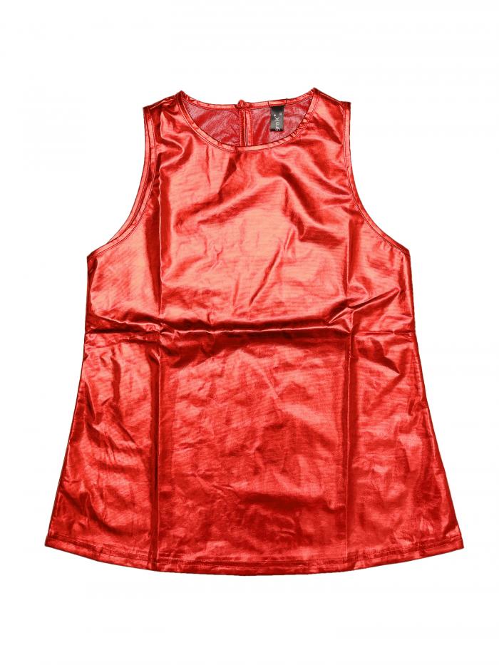 Allegra K スパンコール タンクトップ メタリック 光沢 ノースリーブ トップス クリスマス ダンス衣装 ..