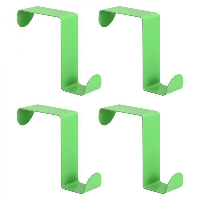 uxcell オーバーザドアフック ステンレススチールドアハンガーフック S字型ダブルフック 衣類 帽子 タオル掛け用 グ リーン 4個入り