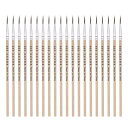 uxcell ディテールペイントブラシ 14 mm尖ったチップ 165 mm長さ ナイロン毛 ミニチュア絵筆 水彩油彩 アクリル画用(000#) ウッドカラー 50個