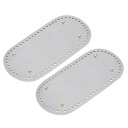 uxcell オーバルバッグボトムシェイパーパッド 250x120 mm PUレザー 財布クッションベース DIY編み物かぎ針編みバッグ作り用 シルバートーン ...