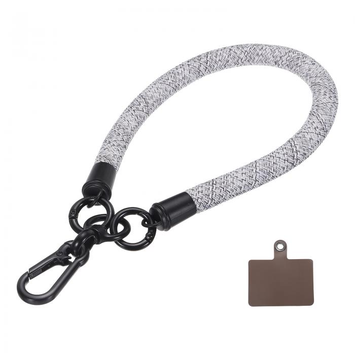 uxcell 電話ストラップ 汎用ポリエステル 手首ストラップ ストラップパッチ付き スマートフォンに対応 パターン グレー