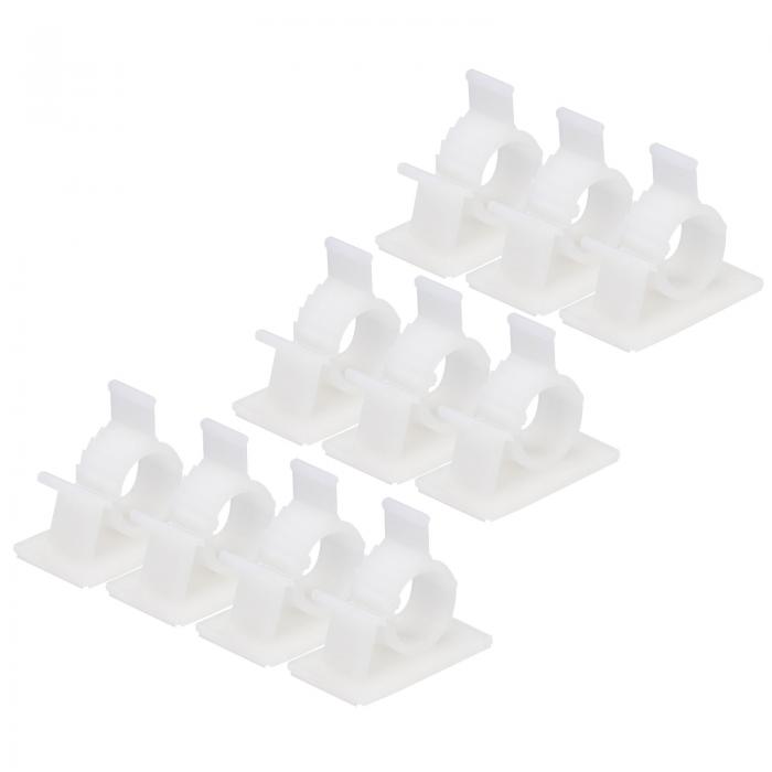 uxcell 粘着ケーブル管理クリップ PEコードクランプ 10-13 mm 調整可能 U S Bコード マウスケーブル ネットワークケーブル用 ホワイト 30個(4)