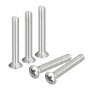 uxcell オーバルヘッドプラス機械ネジ M5x35 mm 304ステンレス鋼 わずかに上げ皿ネジ 25個(4)
