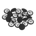 uxcell 20個入り 24L生地布くるみボタン 15mmラウンドメタルシャンク 縫製ボタン スーツドレスブラウス用 ブラック