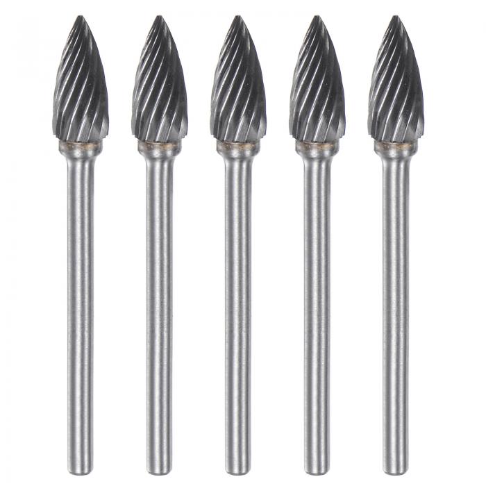 uxcell 超硬ロータリーバー シングルカット 尖った G形状ダイグラインダービット ラスプファイル 硬質..