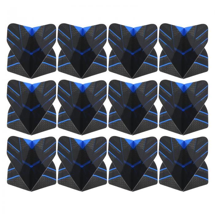 PATIKIL ダーツフライト 12個 PET スタンダードダーツアクセサリー交換部品 ソフトとスチールティップ用 ブラック グレー ダークブルー