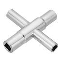 PATIKIL 4ウェイウォーターキー 4ウェイウォーターキー シルコックウォーターキー 4in1 4レンチサイズ付き 水栓弁工具 水栓ハンドル交換用 シルバートーン