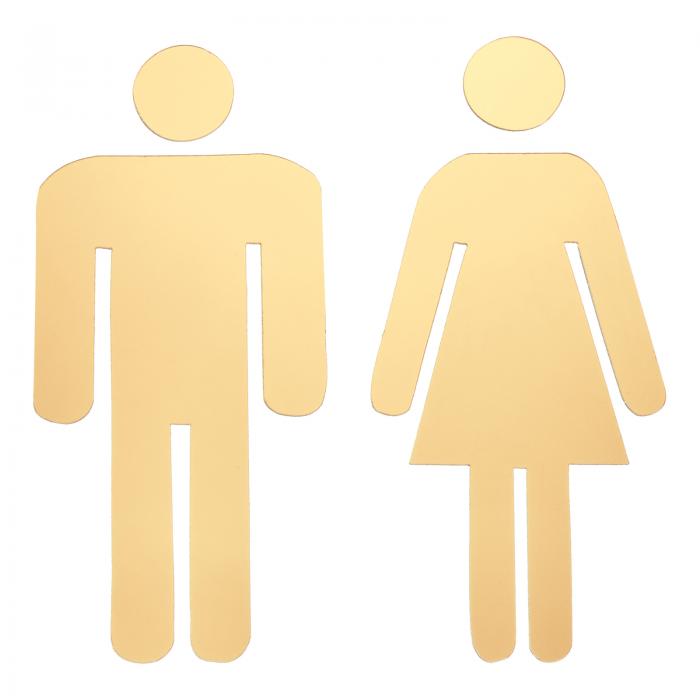 PATIKIL バスルームサイン 1セット アクリル自己粘着トイレ 男性と女性のトイレ 性別サインオフィスレ..