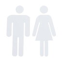PATIKIL バスルームサイン 1セット アクリル自己粘着トイレ 男性と女性のトイレ 性別サインオフィスレストラン用 ホワイト
