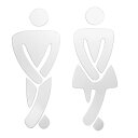 PATIKIL バスルームウォールステッカー 1セット アクリル男性女性ミラードアステッカートイレトイレ性別サイン家の装飾用 シルバー