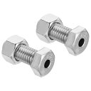 PATIKIL M12x30mm 中空外六角ねじ 2セット入り 円筒形ランプ ネジ通しボルト ナット付き 304ステンレス鋼