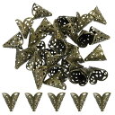 PATIKIL フラワービーズキャップ 16x16 mm 中空 金属 スペーサービーズエンドキャップ ジュエリー作り イヤリング ブレスレット ネックレス DI...