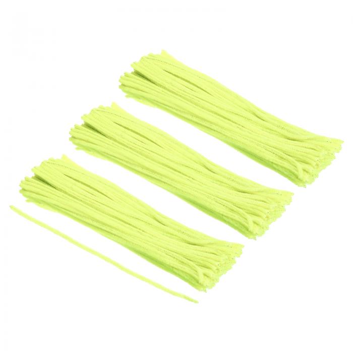 PATIKIL 30 cm パイプクリーナー 300個 柔軟なシェニール織ステム DIYアート 創造的な工芸品 パーティー装飾 手工芸品 手仕事用 ライトイエロー