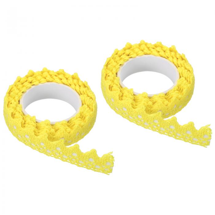 PATIKIL レースリボン 粘着テープ 2ロール 綿 マスキングシール ディテールアクセント 壁の装飾アート..