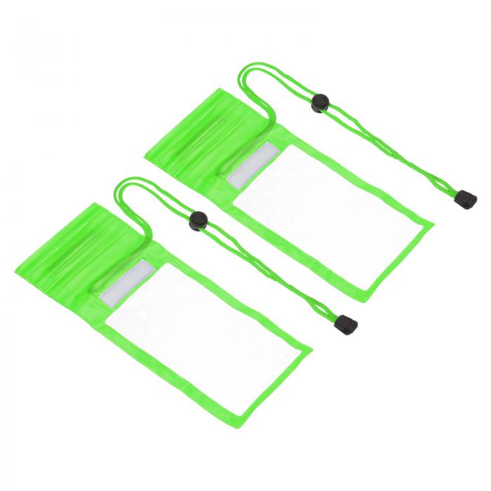 PATIKIL 防水電話ポーチ 2個 ユニバーサル ストラップ携帯ドライバッグ クリア 保護カバーバッグ ビーチ スイミング プール用 グリーン