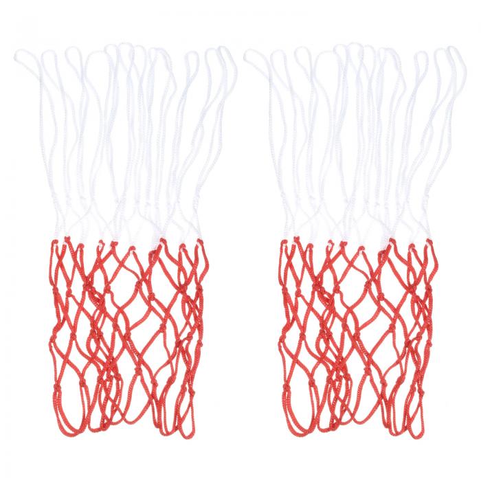 PATIKIL 43 cm 5.5 mm バスケットボールネットの交換 2個 PP プロフェッショナル バスケットボールフープネット リムネット 頑丈 オールウェザー 屋内屋外用 ホワイト レッド