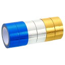 PATIKIL メタリック和紙テープ 15 mm x 5 M 6個 ミラーアートテープ 和紙マスキング 自己接着 DIYアートクラフトラッピング装飾用 ゴールド...