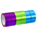 PATIKIL メタリック和紙テープ 15 mm x 5 M 6個 ミラーアートテープ 和紙マスキング 自己接着 DIYアートクラフトラッピング装飾用 パープル...