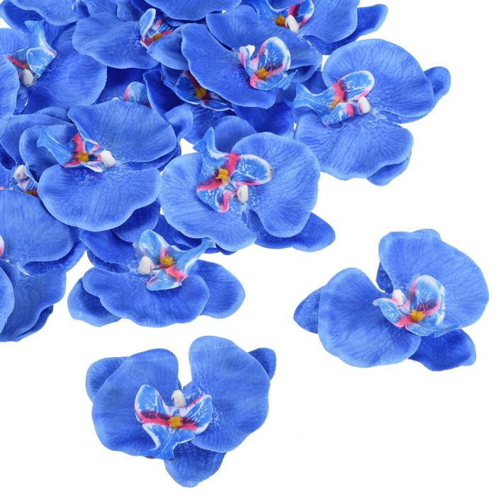 PATIKIL 90 mm 人工的な蘭フラワーヘッズ 20個 シルク ファレノプシス 偽 バタフライ蘭ヘッド ウェディングフラワーブーケの装飾 DIYクラフト作り用 ブルー