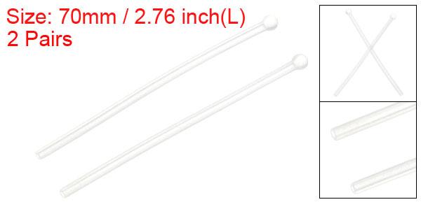PATIKIL メガネエンドチップ 2ペア 眼鏡 アンチスリップ イヤーソックスピース チューブスリーブ ソフトシリコン交換テンプル 丸型薄型金属眼鏡脚用 ホワイト-6 2