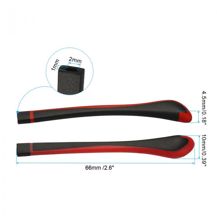 PATIKIL メガネエンドチップ 4ペア 眼鏡 アンチスリップ イヤーソックスピース チューブスリーブ シリコン交換テンプル 角型薄型金属眼鏡脚用 レッド-9