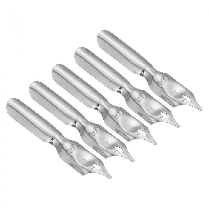 PATIKIL 万年筆ペンニブ置換 0.8 mm線幅 201ステンレス鋼 インクディップ カリグラフィーペンニブ スムーズな描画 書き込み用 シルバートーン 5...