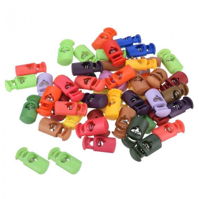 PATIKIL 各種コードロック 50個 シリンダー バネトグルストッパー 14 mm 巾着 バッグ 靴ひも用