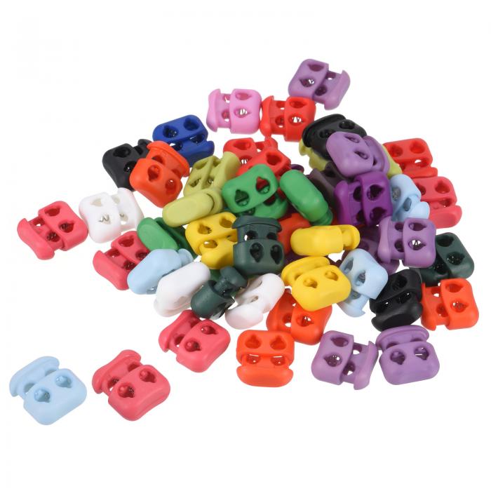 PATIKIL 各種コードロック 50個 楕円形 バネトグルストッパー 巾着 バッグ 靴ひも用