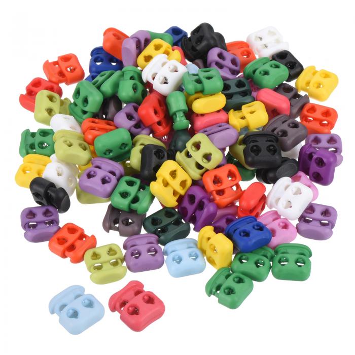 PATIKIL 各種コードロック 100個 楕円形 バネトグルストッパー 巾着 バッグ 靴ひも用