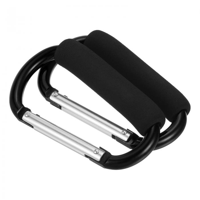 PATIKIL ショッピングバッグフック 全長140mm 2個入り オーガナイザ フック ママ 多機能クリップ バッグ 雑貨屋さん ブラック