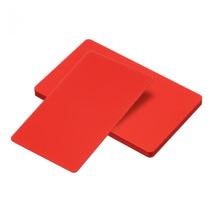 PATIKIL 0.8 mm メタル名刺 6個 ブランク名刺 彫刻印刷名カード 陽極酸化アルミニウム DIYギフトカード用 レッド