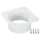 PATIKIL 100 mm ダクト接続フランジ 乾燥機通気壁プレート 正方形-ラウンド 直線ダクトプレート 暖房 冷房 換気扇用 ホワイト