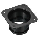 PATIKIL 75 mm ダクト接続フランジ 乾燥機通気壁プレート 正方形-ラウンド直線ダクトプレート 暖房 冷房 換気扇用 ブラック