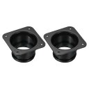 PATIKIL 75 mm ダクト接続フランジ 2個 乾燥機通気壁プレート 正方形-ラウンド直線ダクトプレート 暖房 冷房 換気扇用 ブラック