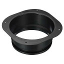 PATIKIL 150 mm ダクト接続フランジ 乾燥機通気壁プレート 正方形-ラウンド直線ダクトプレート 暖房 冷房 換気扇用 ブラック